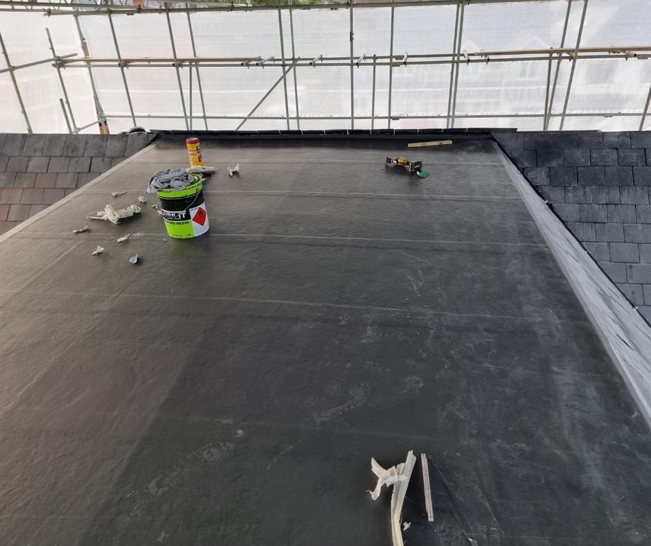 Flat roof construction during a loft conversion project
